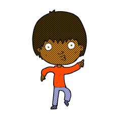 comic cartoon impressed boy pointing N2