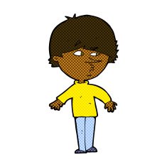 comic cartoon suspicious man looking over shoulder N2