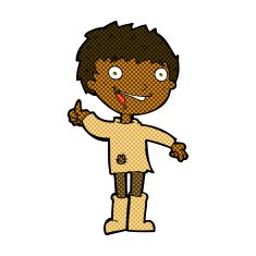 comic cartoon excited boy N25