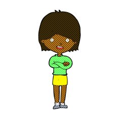 comic cartoon happy woman N46