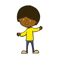 comic cartoon unhappy boy N11