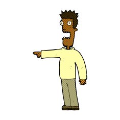 comic cartoon terrified man N44