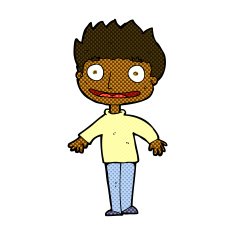 comic cartoon excited boy N26