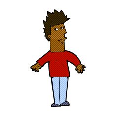 comic cartoon worried man N18
