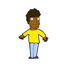 comic cartoon worried man N19
