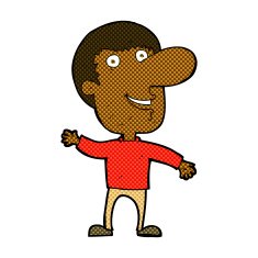comic cartoon waving man N8