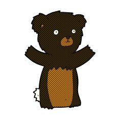 cute comic cartoon black bear N14