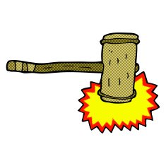 comic cartoon wooden hammer N2