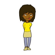 comic cartoon happy woman N47
