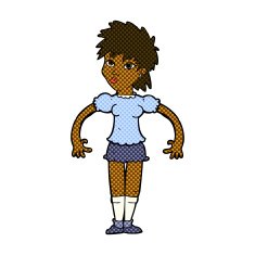 comic cartoon curious woman N12