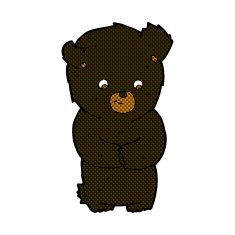 cute comic cartoon black bear N15