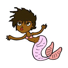 comic cartoon mermaid N14