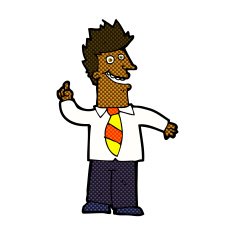 comic cartoon man with good idea N3