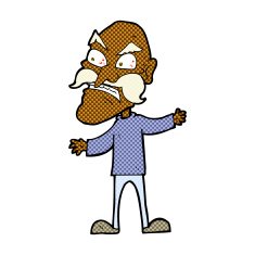 comic cartoon angry old man N30
