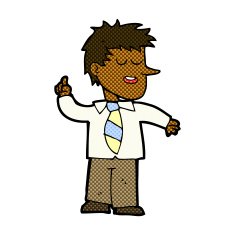comic cartoon man with good idea N4