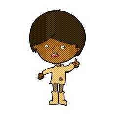 comic cartoon unhappy boy N12