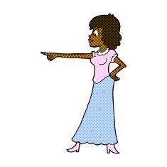 comic cartoon woman pointing finger N2