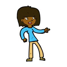 comic cartoon girl pointing N6