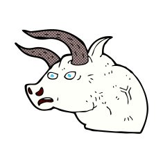 comic cartoon angry bull head N3