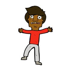 comic cartoon boy panicking N6