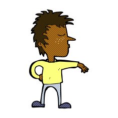 comic cartoon man making camp gesture N6