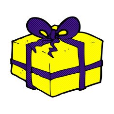 comic cartoon christmas present N6
