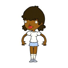 comic cartoon happy woman N48