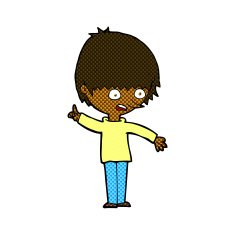 comic cartoon boy with question N4