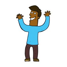 comic cartoon excited man N14