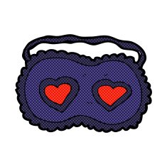 comic cartoon sleeping mask with love hearts N2