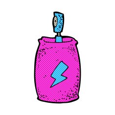 comic cartoon spray can N16