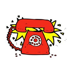 comic cartoon ringing telephone N2