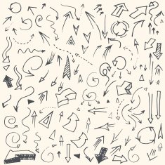 Hand drawn simple arrows set N2