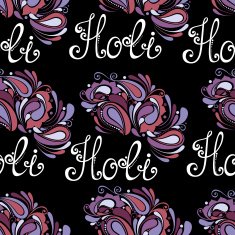 Vector Seamless Ornate Holi Background Indian Festival