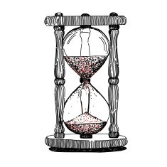 Sand timer vintage pattern black