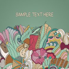 Greeting floral card place for text easy to edit