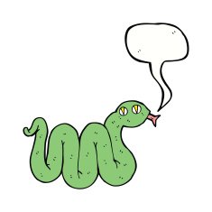 funny cartoon snake with speech bubble N22
