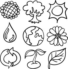 Nature element collection in Black and White