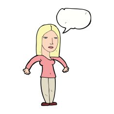cartoon annoyed woman with speech bubble N149