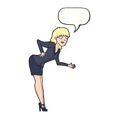 cartoon businesswoman explaining with speech bubble N9