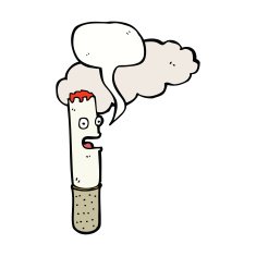 cartoon cigarette with speech bubble N9