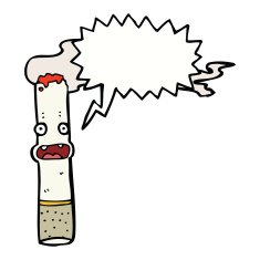 cartoon cigarette with speech bubble N10