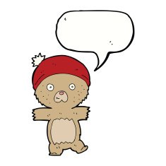 cartoon funny teddy bear with speech bubble N9