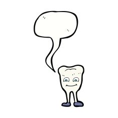 cartoon tooth with speech bubble N13