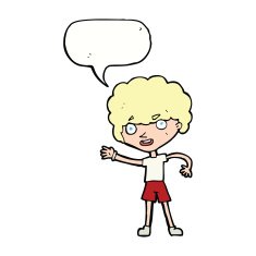 cartoon sporty person with speech bubble N9