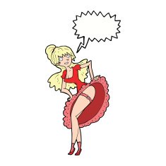cartoon flamenco dancer with speech bubble N9