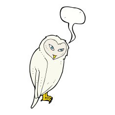 Cartoon owl with speech bubble N52