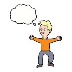 cartoon man panicking with speech bubble N47