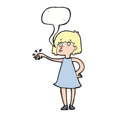 cartoon woman showing off engagement ring with speech bubble N9
