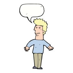 cartoon stressed man with speech bubble N57